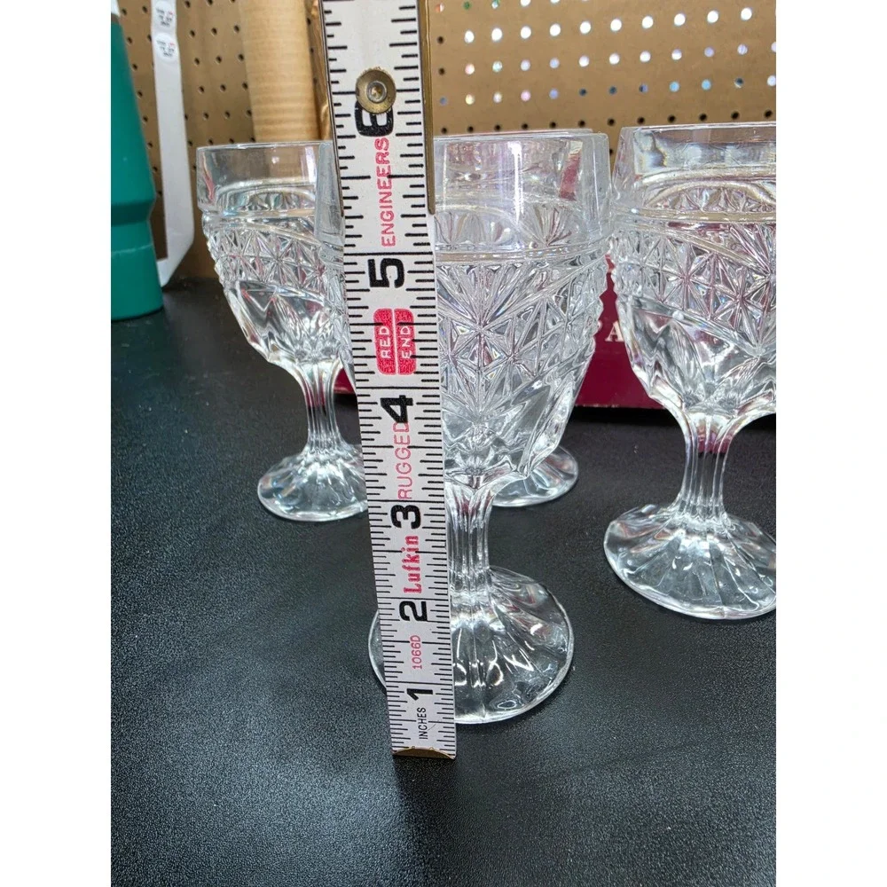 Crystal d'Adriana Luna 6oz Wine Glasses Set of 4 Lead Crystal Cut Glass Vintage